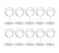 MALUGOGO Lot de 10 Porte-Trombones en Fer Argenté, Clips de Placement de Carte Ronds Robustes et Résistants la Déformation, pour Table à Pince Photo Élégante et Simple