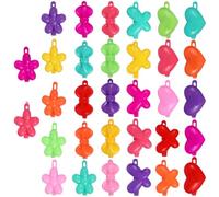 MALUGOGO Lot de 100 épingles à cheveux en forme de cœur, papillon, fleur, mini nœud en plastique, couleurs mélangées pour accessoires de cheveux élégants, couleur aléatoire