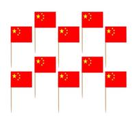 MALUGOGO Lot de 100 pics à dessert en forme de drapeau chinois pour décoration de gâteaux, pics à fruits, cure-dents pour fêtes