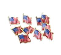 MALUGOGO Lot de 12 pin's en fer avec motif drapeau américain, résistant à l'usure, forme de rayures pour décoration quotidienne et événements patriotiques, pour collectionneurs de badges et costumes