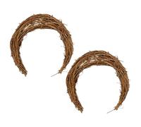 MALUGOGO Lot de 2 Bagues en Rotin Artisanales Forme Lune pour Décoration Rustique DIY Fête de Noël et Accessoires Maison