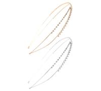 MALUGOGO Lot de 2 bandeaux à cheveux avec strass - Style glamour chic - Couleurs assorties - Superbe style - Pour bal de fin d'année, réception de jardin
