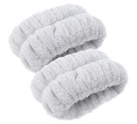 MALUGOGO Lot de 2 Bandeaux en Flanelle Doux et Élastiques pour Laver le Visage, Bracelets Confortables et Légers Adaptés Spa Yoga