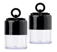 MALUGOGO Lot de 2 boîtes à poudre libre portables avec flocage en coton 5 g Noir comme matériau ABS Répartition uniforme pour une utilisation en voyage