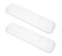 MALUGOGO Lot de 2 boîtes de vaisselle portables en plastique avec compartiments pour baguettes, cuillères et fourchettes, design pliable et taille pratique pour les voyages et le bureau