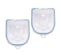 MALUGOGO Lot de 2 bols de manucure pour vernis à ongles - 18 x 14 x 7,9 cm - Design rainuré confortable - Apparence simple - Pour salon de beauté et salon de beauté