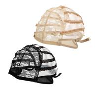 MALUGOGO Lot de 2 bonnets en maille pour perruque en dentelle de qualité supérieure - Taille réglable - Matériau en dentelle respirant - Fabrication tendance - Convient à la plupart des gens