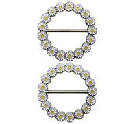 MALUGOGO Lot de 2 broches à boucle pour écharpe et châle en soie, matériau en alliage léger, surface lisse, design simple et polyvalent pour les clips de robe pour éviter les écarts