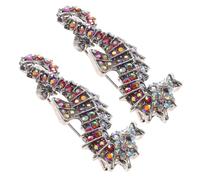 MALUGOGO Lot de 2 broches hippocampe avec strass - Design unique - Alliage brillant - Accessoire polyvalent - Pour femme - Gala - Occasions spéciales
