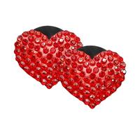 MALUGOGO Lot de 2 clips pour grille d'aération de voiture en verre en forme de cœur avec fonction d'aromathérapie, style luxueux unique, décoration d'intérieur pour intérieur