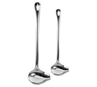 MALUGOGO Lot de 2 cuillères à sauce en acier inoxydable pour une utilisation en cuisine, design unique avec matériau robuste, adaptées pour les casseroles chaudes et les boulettes de viande, pour