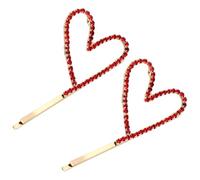 MALUGOGO Lot de 2 épingles à cheveux en forme de cœur en alliage délicat au design simple et élégant qui ne s'abîme pas facilement au quotidien pour une amie féminine