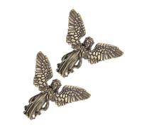MALUGOGO Lot de 2 figurines d'ange en laiton avec ailes gardiennes et Cupidon - Décorations miniatures d'ange d'amour pour la maison, le bureau, la table, l'étagère, les décorations romantiques de