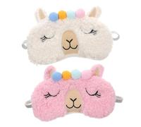 MALUGOGO Lot de 2 masques de sommeil souples et légers pour les yeux de voyage doux et confortables pour la sieste à la maison, blanc et rose clair