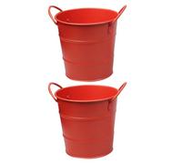 MALUGOGO Lot de 2 mini seaux à poulet en fer de style américain avec fonction de pot de fleurs décoratif, pour décorer votre chambre ou placer sur le bureau