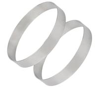 MALUGOGO Lot de 2 moules à pâtisserie ronds multifonctions en acier inoxydable pour pizza, scones, muffins, faciles à utiliser