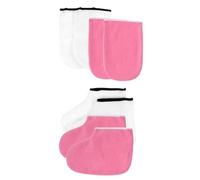 MALUGOGO Lot de 2 paires de gants thérapeutiques à la paraffine pour les pieds, chaussettes de soins des mains, chaussons en polyester et coton pour maximiser l'absorption de l'humidité, garder la