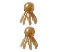 MALUGOGO Lot de 2 peignes de massage pour cuir chevelu en forme de pieuvre en résine pour la relaxation musculaire et une utilisation portable, pour un usage quotidien pour stresser et favoriser la