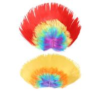 MALUGOGO Lot de 2 perruques créatives en forme de peigne de coq en matériau animal domestique pour événements sportifs et jeux, accessoire d'Halloween pour se tenir debout et montrer la coiffure