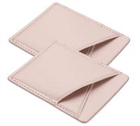 MALUGOGO Lot de 2 pochettes pour cartes de téléphone - En polyuréthane - Avec 2 compartiments cachés - Maintien sécurisé - Or rose - 8,5 x 6,5 x 0,4 cm - Dos adhésif pour un usage quotidien