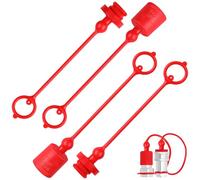 MALUGOGO Lot de 2 Sets de Bouchons et Capuchons Anti-poussière Hydrauliques 3/8 Iso A Filetage Npt, Kit de Couvercles pour Raccords Rapides, Résistants aux Huiles et Uv, Protection