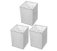 MALUGOGO Lot de 3 abat-jours carrés en lin faciles à installer avec 4 cm de diamètre d'installation pour éclairage de maison et bar