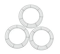 MALUGOGO Lot de 3 cadres de couronne en métal vert avec anneaux en fer pour bricolage, fête de Noël, décoration d'intérieur, artisanat, attrape-rêves, guirlande