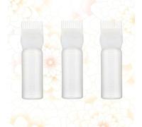 MALUGOGO Lot de 3 peignes applicateurs de teinture pour cheveux avec échelle blanche 60 ml en plastique pour application directe des racines pour une utilisation en salon de coiffure