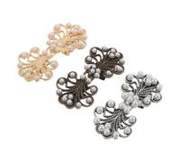 MALUGOGO Lot de 3 Pinces à Foulard Vintage en Alliage Perles Imitation, Accessoires Décoratifs Multifonctions pour Cardigans et Cols, Matins Chargés