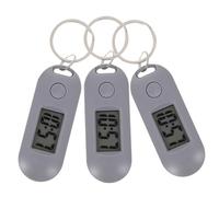 MALUGOGO Lot de 3 porte-clés numériques à suspendre pour étudiants - En plastique léger - Électronique - Avec fonction muet - Clips porte-clés portables pour sac à dos et ceinture - Gris