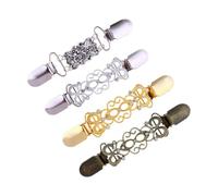 MALUGOGO Lot de 4 clips de pull en alliage diamant pour femme - Broches châles et écharpes - Boucles de connexion pour vestes et colliers - Pas facile à casser - Convient pour les occasions formelles
