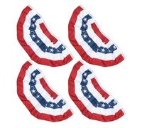 MALUGOGO Lot de 4 drapeaux américains plissés en polyester - Thème américain classique pour le jour de l'indépendance et décoration de festival pour l'intérieur et l'extérieur