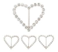 MALUGOGO Lot de 4 fermoirs d'écharpe décoratifs pour femme en fer en forme de cœur en résine pour mariage et cérémonie de fiançailles