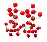 MALUGOGO Lot de 48 mini boules rouges en mousse floquée pour sapin de Noël - Pendentifs légers en forme de pomme pour bricolage, vacances, loisirs créatifs, rentrée scolaire, salle de classe et