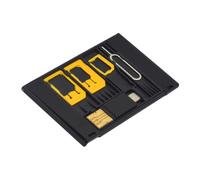 MALUGOGO Lot de 5 adaptateurs de carte SIM avec lecteur OTG pour téléphone et appareil intelligent, design portable pratique, comprend des adaptateurs Nano vers Micro SIM pour une utilisation mobile