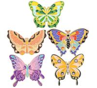MALUGOGO Lot de 5 broches en forme de papillon pour femme avec boucle facile - Bijoux élégants pour décoration de fête, usage quotidien, Halloween, Noël, remise de diplôme