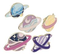 MALUGOGO Lot de 5 broches planète de couleurs assorties fabriquées en alliage robuste, faciles à transporter et ne se déforment pas facilement, pour décorer les chemises et les sacs à dos pour les