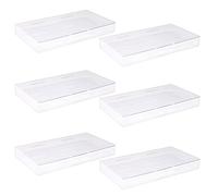 MALUGOGO Lot de 6 boîtes de rangement en plastique pour bureau, organiseur multi-usages avec design monobloc et 6 boîtes à photos séparées, peut contenir 600 photos, pour le bureau et la maison