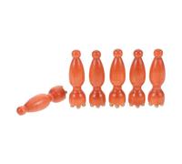 MALUGOGO Lot de 6 masseurs en bois Gua Sha et rouleau pour le visage en forme de capsule de lotus Outil d'acupression faciale en bois léger pour massage ciblé dans les soins quotidiens de la peau