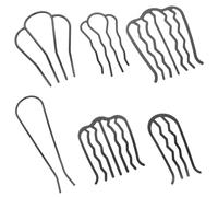 MALUGOGO Lot de 6 peignes à cheveux latéraux en fer pour femme, outils de coiffure compacts avec dents légères, pour une variété de coiffures et éviter l'inconfort ou les dommages
