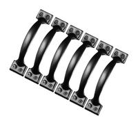 MALUGOGO Lot de 6 poignées de porte d'armoire vintage noires de 15,2 cm en forme de nœud pour portes en bois, tiroirs, armoires, petits boutons de placard