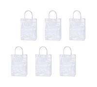 MALUGOGO Lot de 6 sacs fourre-tout en PVC étanches à fond carré, style unique et élégant pour emballage de bonbons