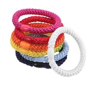 MALUGOGO Lot de 8 élastiques à cheveux en tissu brodés avec fil à broder chic et tendance pour queue de cheval - Design unique - Couleurs assorties pour les occasions spéciales
