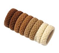 MALUGOGO Lot de 8 élastiques à cheveux pour femme et cordes à cheveux en polyester doux avec plastique, ne tombent pas facilement et sans danger à porter pour les vacances et Noël