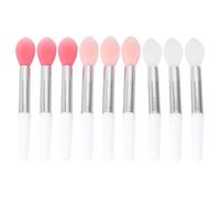 MALUGOGO Lot de 9 pinceaux de maquillage doux en silicone pour rouge à lèvres et gloss applicateurs pour voyage et maison