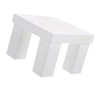 MALUGOGO Mini tabouret en bois pour photographie avec forme unique de sablier, design portable, petite taille pour nouveau-né et studio photo, repose-pieds décoratif blanc pour créer une ambiance