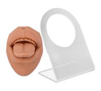 MALUGOGO Modèle Flexible de Visage en Silicone pour Pratique Piercing Lèvres Bouche, Simulation Réaliste avec Support, Design Unique et Aspect Esthétique pour Entraînement Piercing
