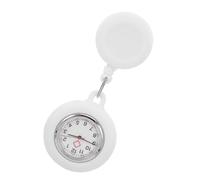MALUGOGO Montre Infirmière Rétractable Blanche en Quartz Légère Clip, Montre de Poche Simple et Pratique pour Soins Infirmiers Quotidien