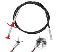 MALUGOGO Outil de nettoyage d'égout avec design à quatre griffes, facile à utiliser et robuste en acier inoxydable PP pour enlever les bouchons dans les éviers et les toilettes