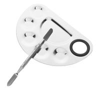 MALUGOGO Palette de mélange de maquillage en acier inoxydable - 16 x 7,9 x 0,5 cm - Large application - Mélange de couleurs facile pour les artistes et les amateurs de maquillage - Usage domestique